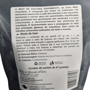 Meio de Cultura para Germinação e Repique de Orquídeas 940 g - Imagem 4